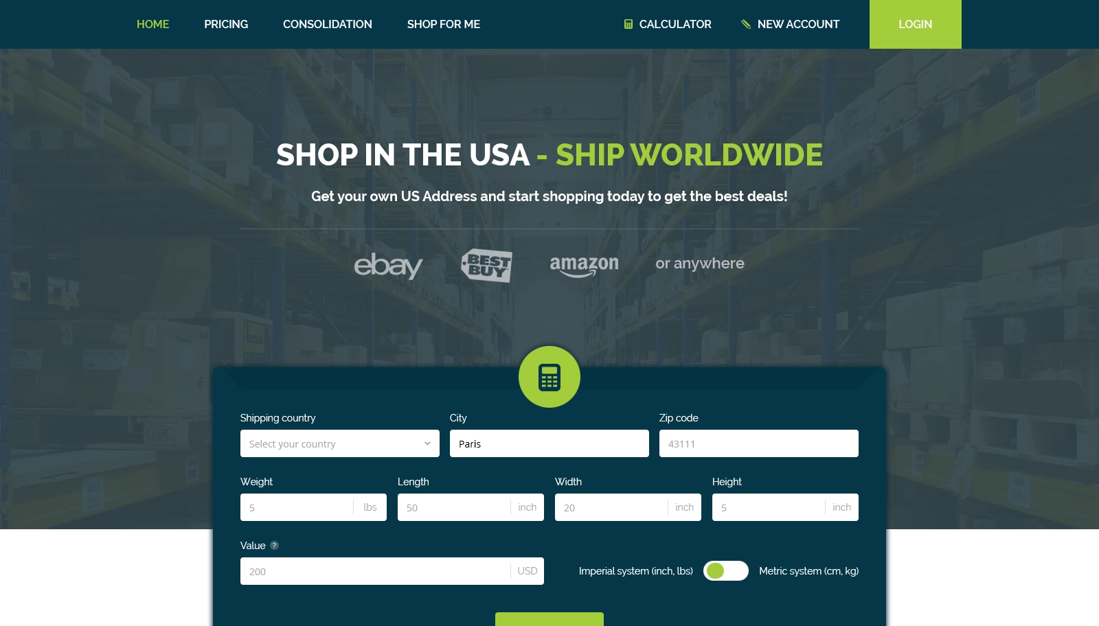 Okamžitá kalkulace cen dopravy